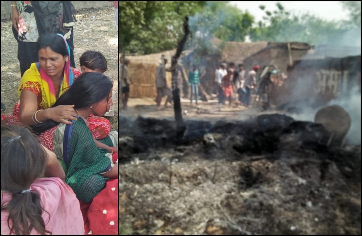 8 huts burnt in ghazipur and one woman died