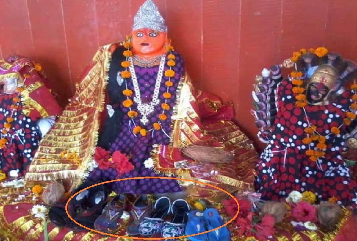 Unique Temple where people offers slippers and sandals to Maa Durga