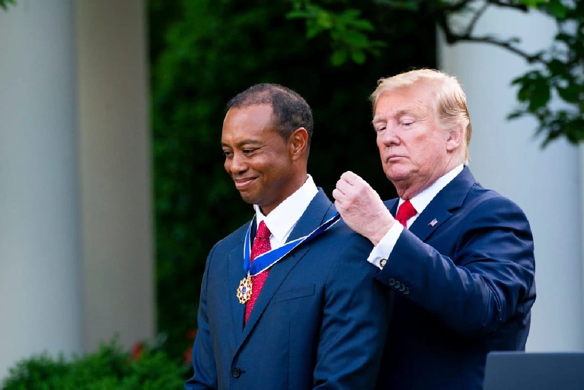 Tiger Woods gets Presidential Medal Of Freedom by donald trump