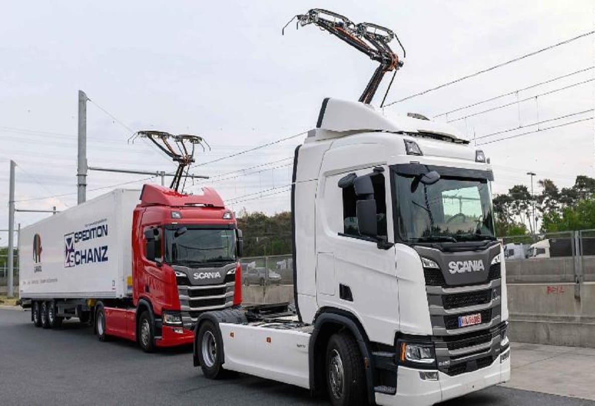 Germany tests electric highway for trucks, diesel chaos control