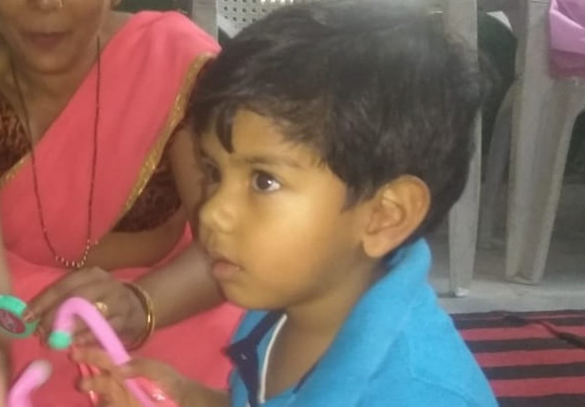 Sonbhadra DM 3 year old son study in aanganbadi center
