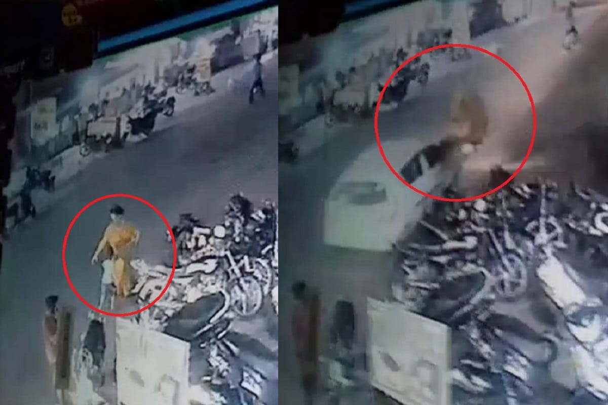 The car crushed the grandmother and daughter in Meerut and the whole incident was captured in CCTV