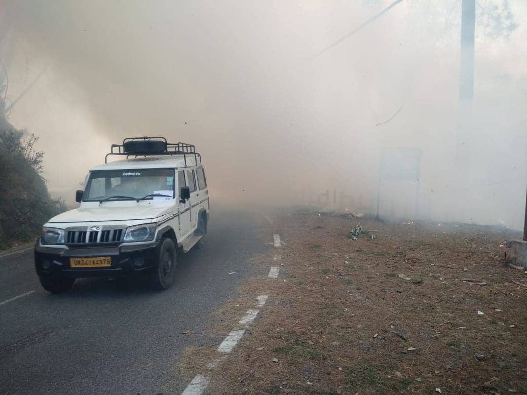 big fire in nainital forest photos