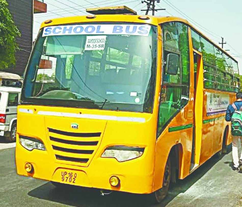 fire in school bus in noida kids safe