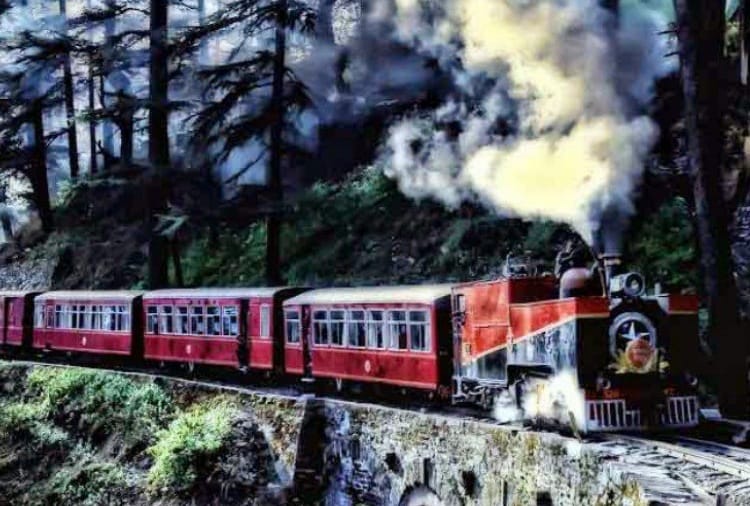 Indian Railway Running Summer Special Train on Kalka Shimla Rail Track