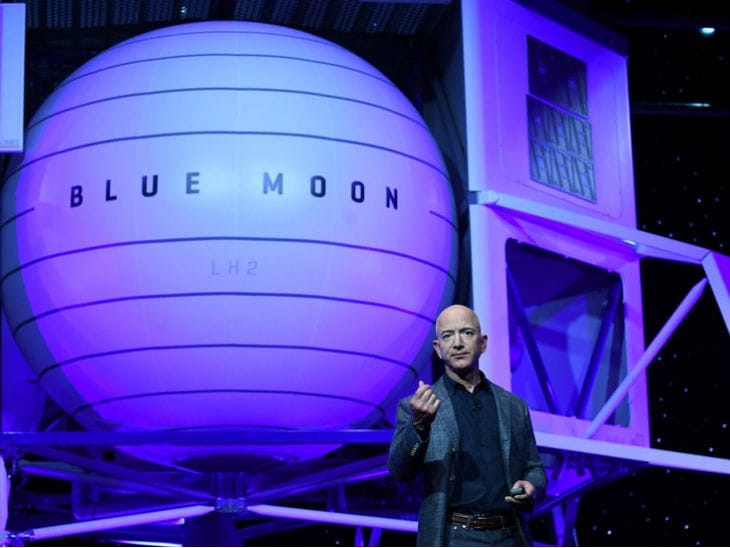 Amazon CEO Jeff Bezos Unveiled The Companys Blue Moon Lunar Lander