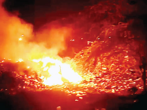 Fire in fields, loss of millions