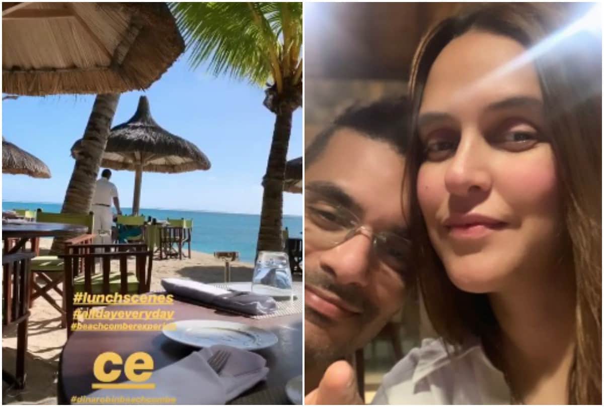 Neha Dhupia Angad Bedi celebrating first wedding anniversary in Mauritius shared romantic pictures