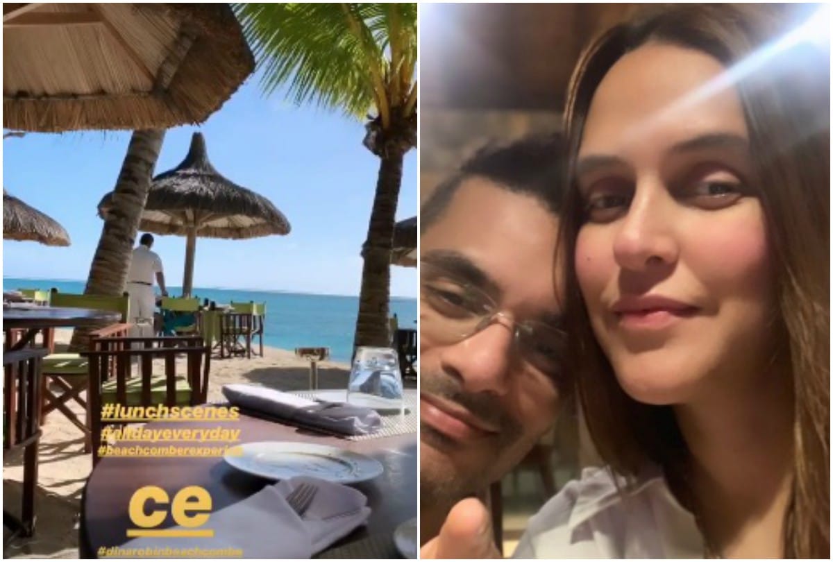 Neha Dhupia Angad Bedi celebrating first wedding anniversary in Mauritius shared romantic pictures