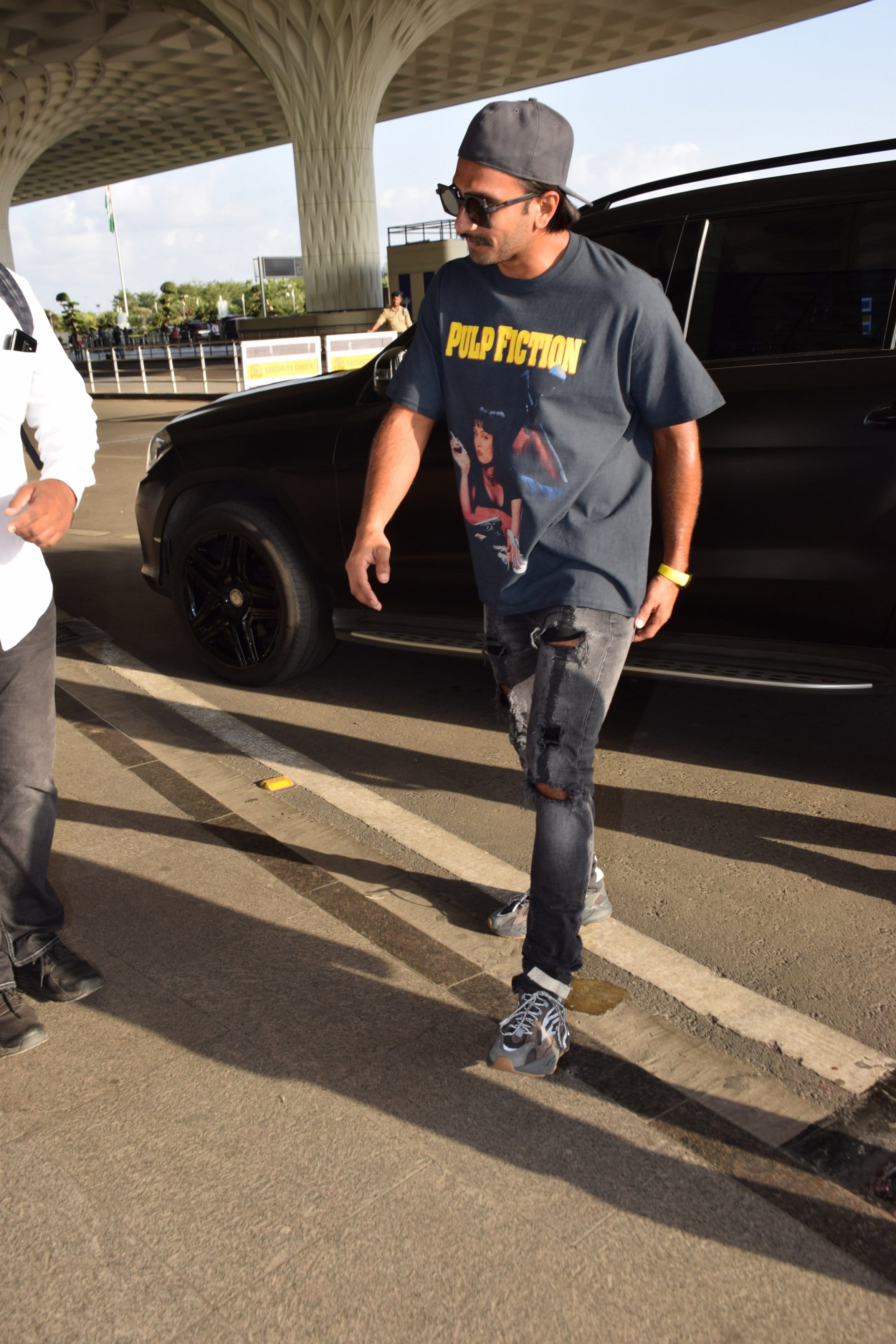 Ranveer Singh spotted at airport in his upcoming film 83 look