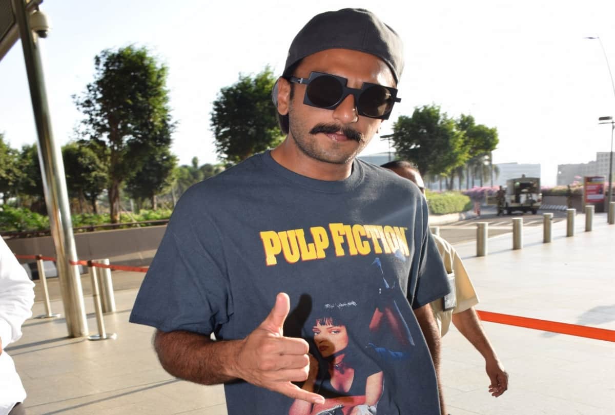 Ranveer Singh spotted at airport in his upcoming film 83 look