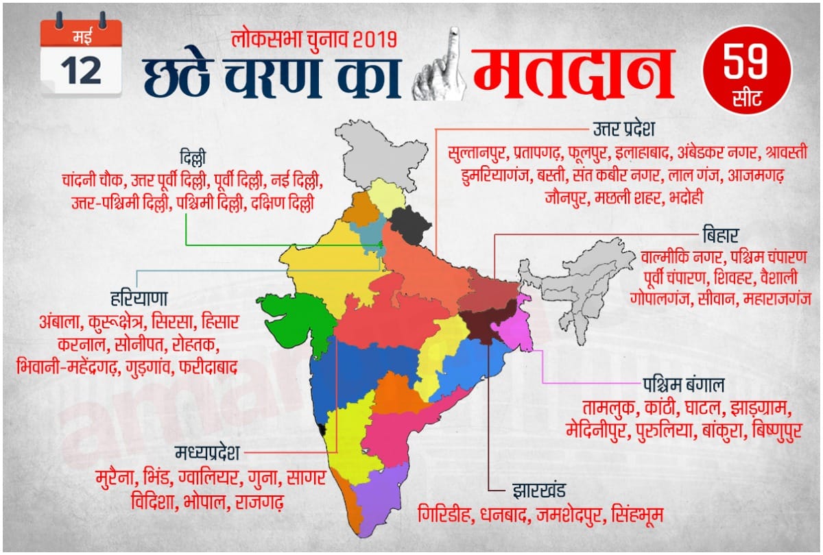 Lok Sabha Elections 2019 Sixth phase voting for 14 seats in Uttar Pradesh.