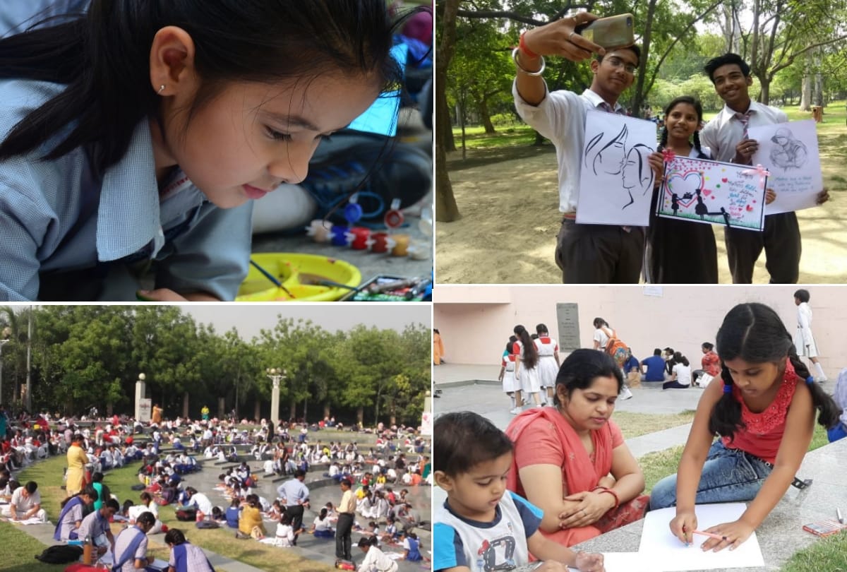 amar ujala mothers day celebration in lucknow kids drawing competetion