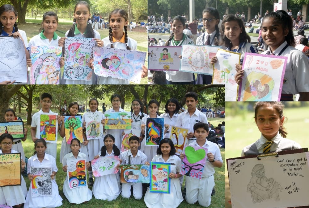 Painting competition on Mother's Day by Amar Ujala.