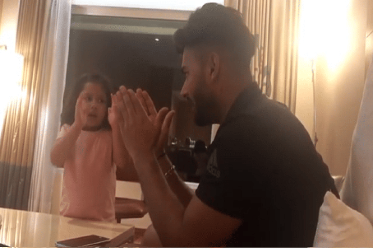 Rishabh pant teaching Hindi alphabets to Ziva singh dhoni done mistakes video viral