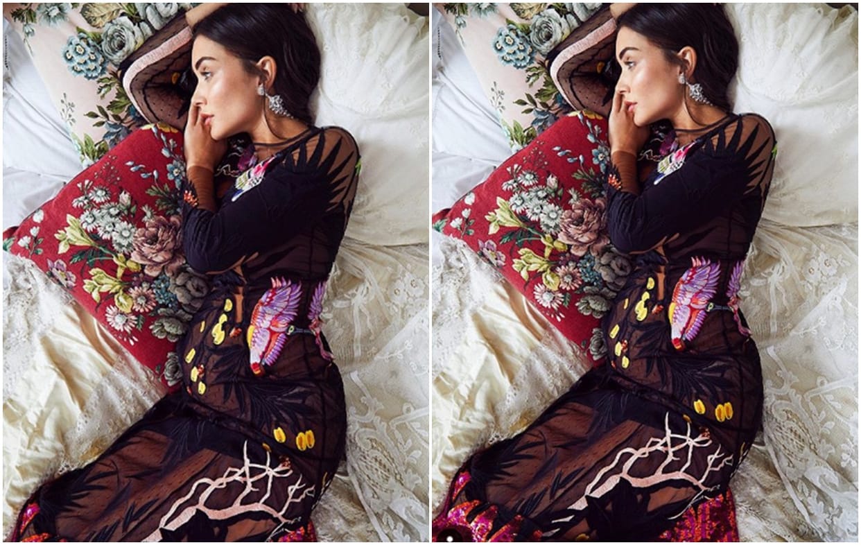 Amy Jackson Flaunts Her Baby Bump says Thinking about you lil one