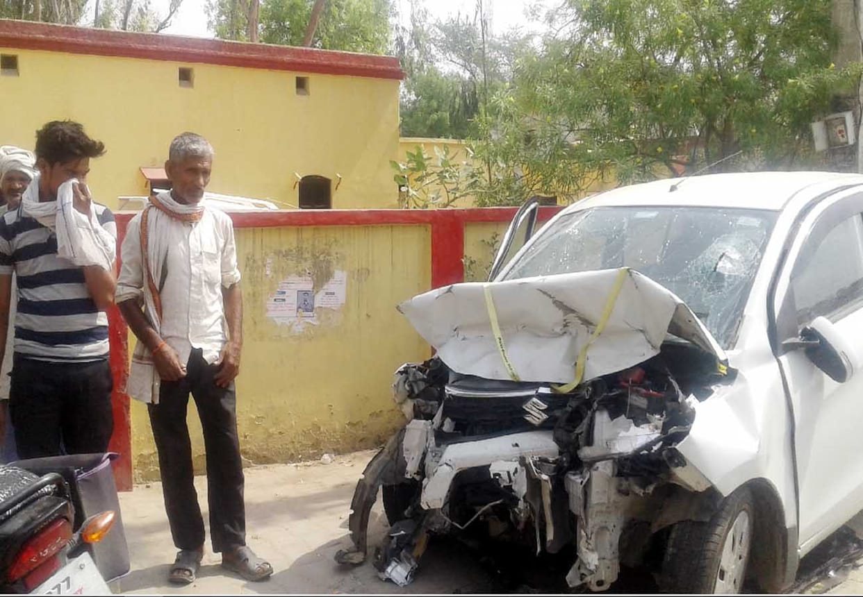 contractor's Death in Bolero car collision in auraiya