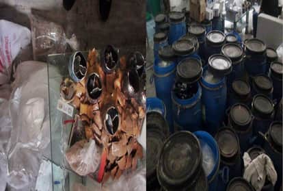 ग्रेटर नोएडा के पी-4 सेक्टर स्थित मकान से बरामद ड्रग व अन्य सामान