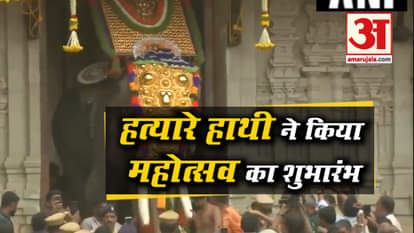 54 year old elephant thechikottukavu ramachandran commences the thrissur pooram festival