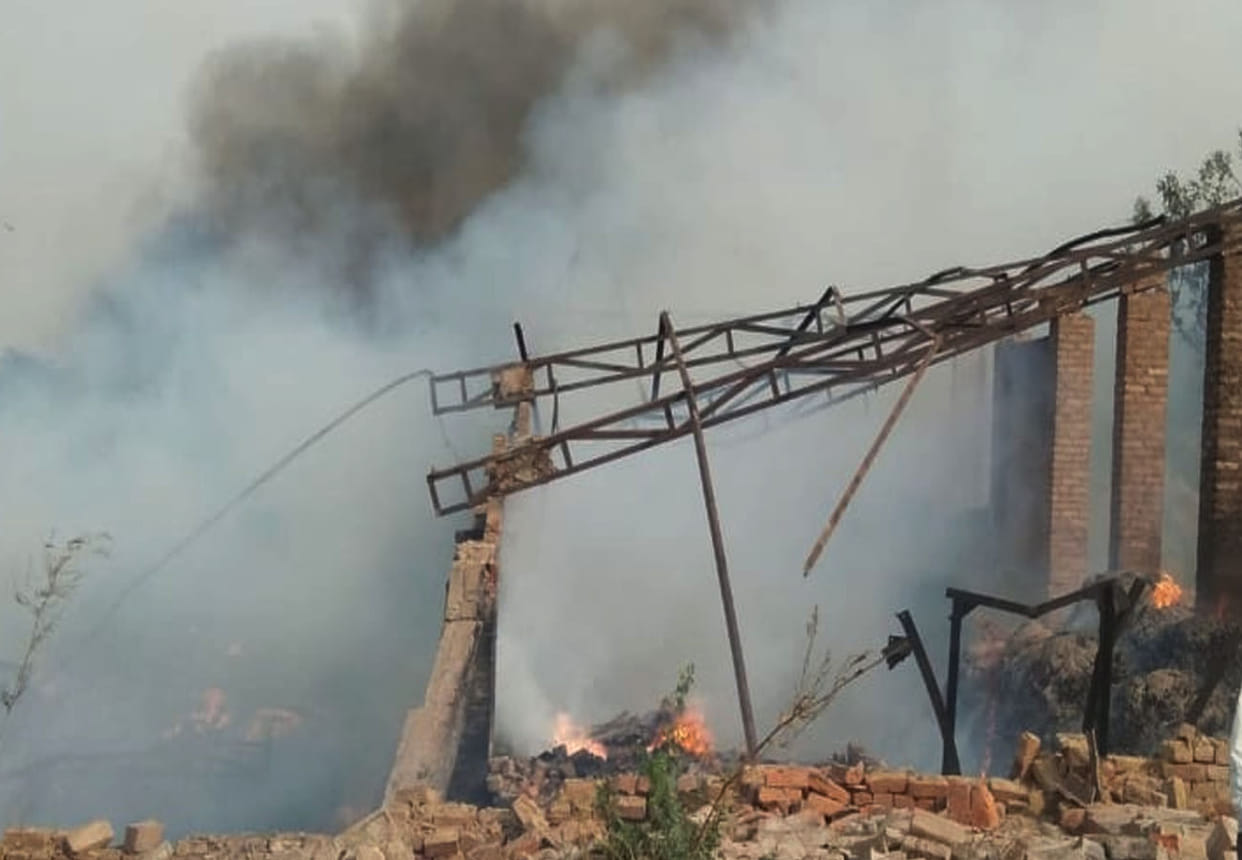caught fire due to short circuit in tannery kanpur