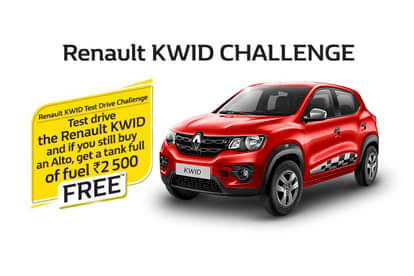 Renault kwid challenge test drive kwid and if u still buy alto get tank full petrol free