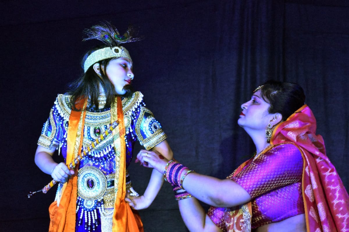 Children's performances in beautiful cultural program in Meerut at Uttar Pradesh