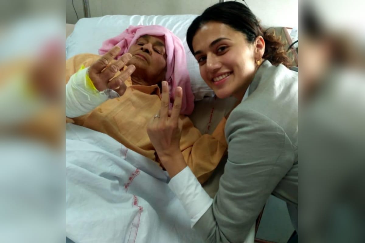 Bollywood actress taapsee pannu reach AIIMS to know the health of shooter Dadi