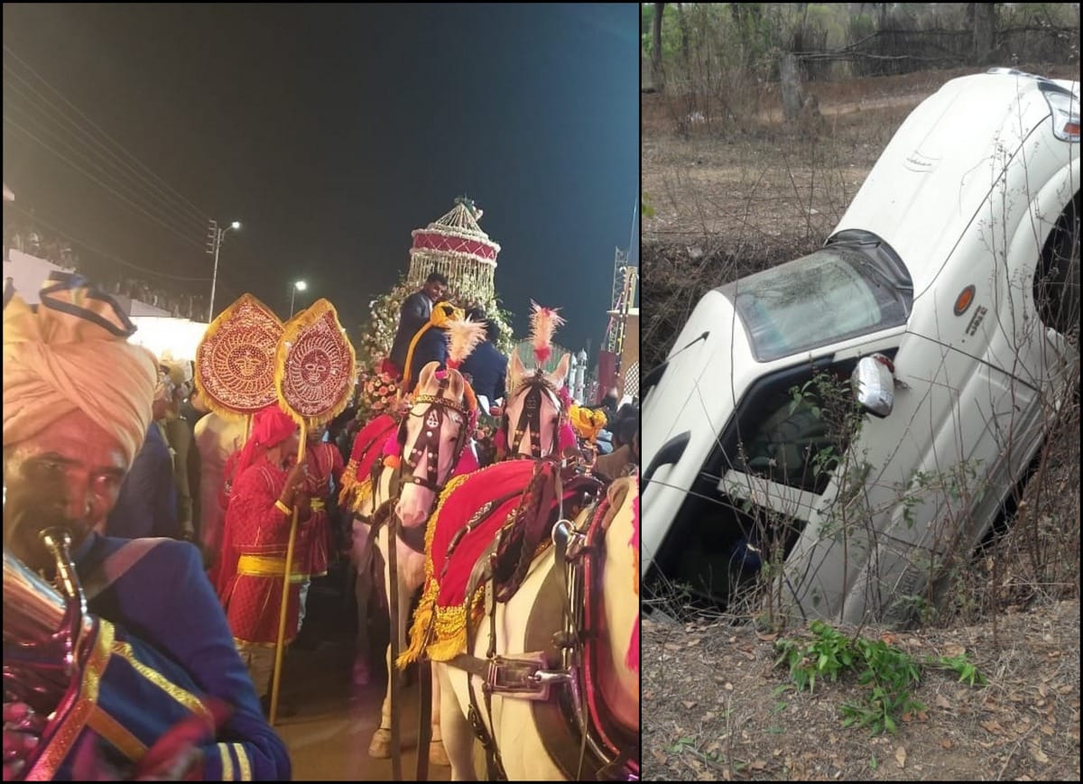Scorpio accident fall into 15 feet deep well in sonbhadra