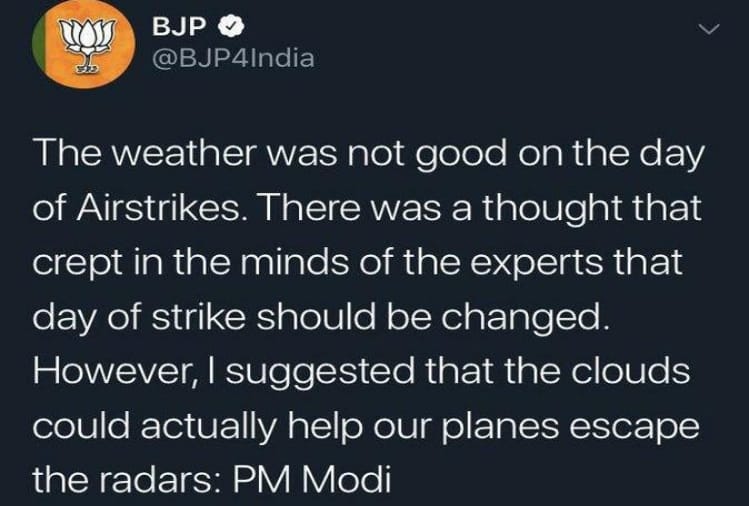 urmila matondkar on pm narendra modi balakot radar statement