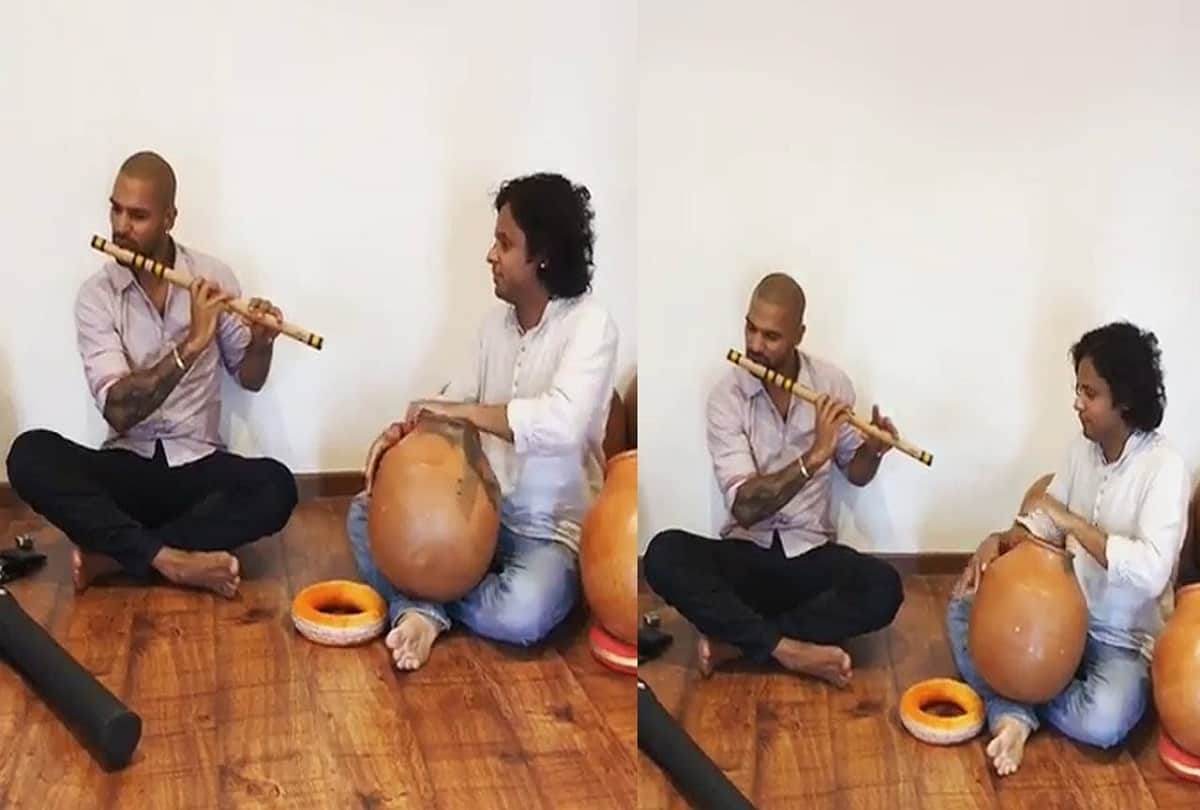 Shikhar dhawan is learning flute to remove his tension before cricket world cup 2019
