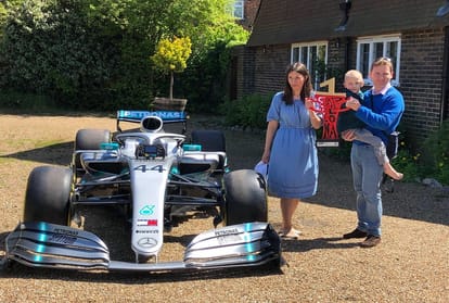 Lewis Hamilton sent his formula one car to cancer child patients