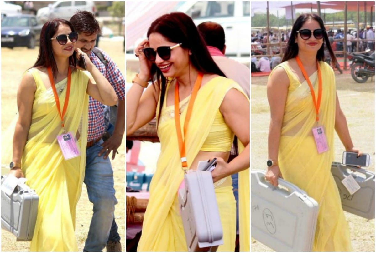 reena dwivedi yellow saree polling officer talk about bigg boss offer