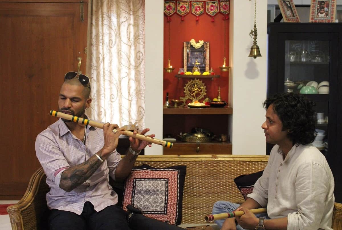Shikhar dhawan is learning flute to remove his tension before cricket world cup 2019