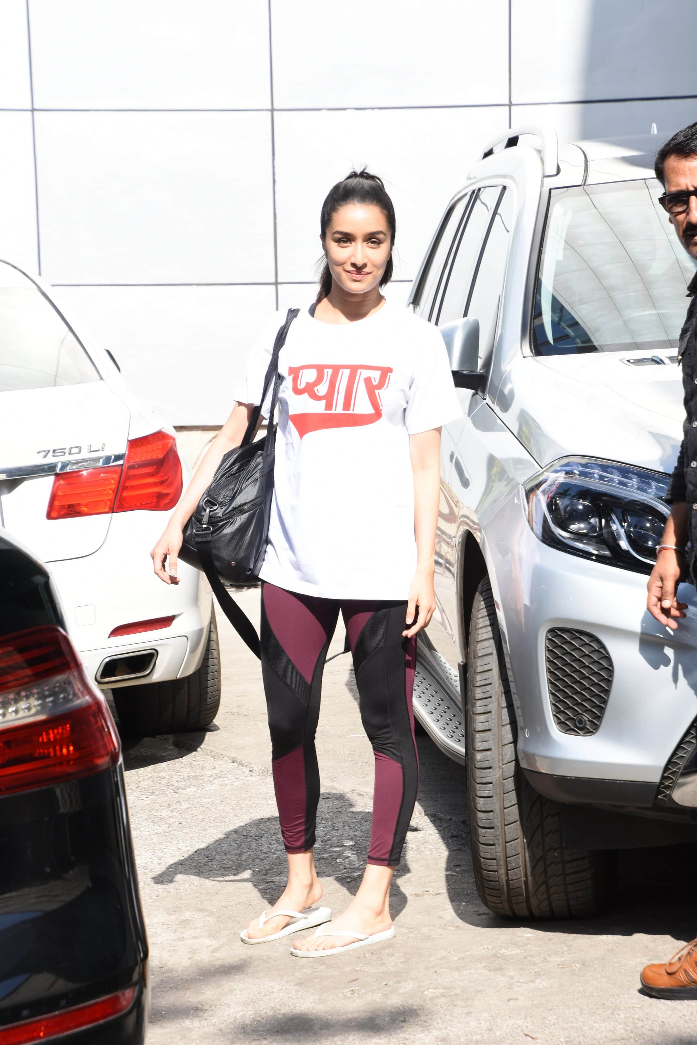 Shraddha Kapoor spotted at her home with funny t shirt
