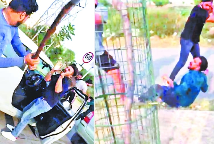 Youths beaten by poles on airport road in Mohali