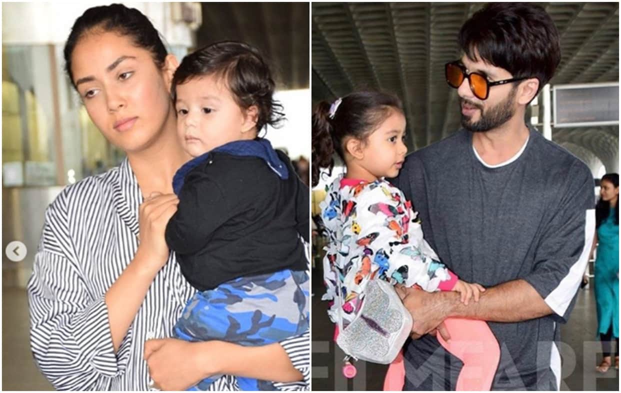 kabir Singh Actor Shahid kapoor Spotted at mumbai airport with family