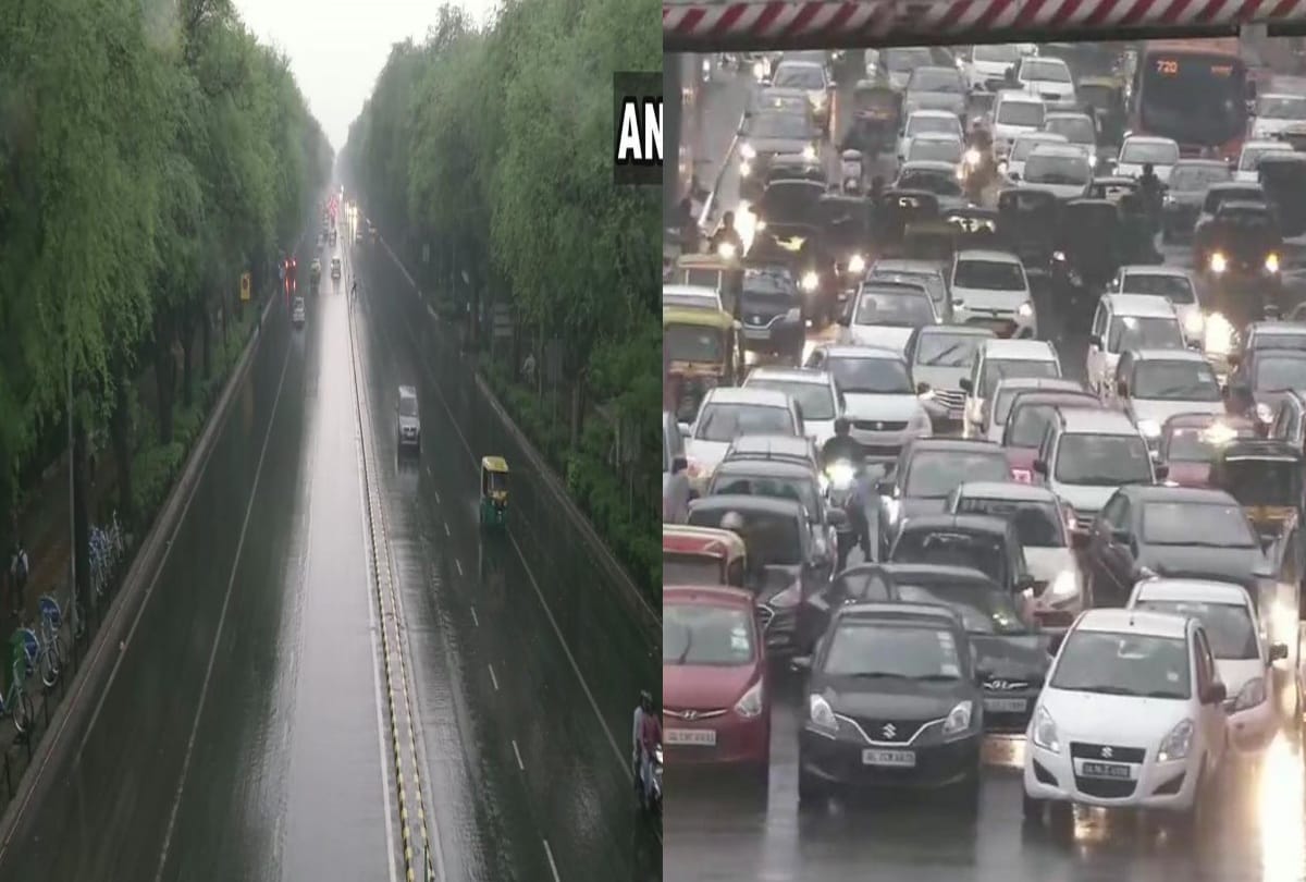 weather update heavy rains lashes out in delhi ncr rains traffic jam in several areas