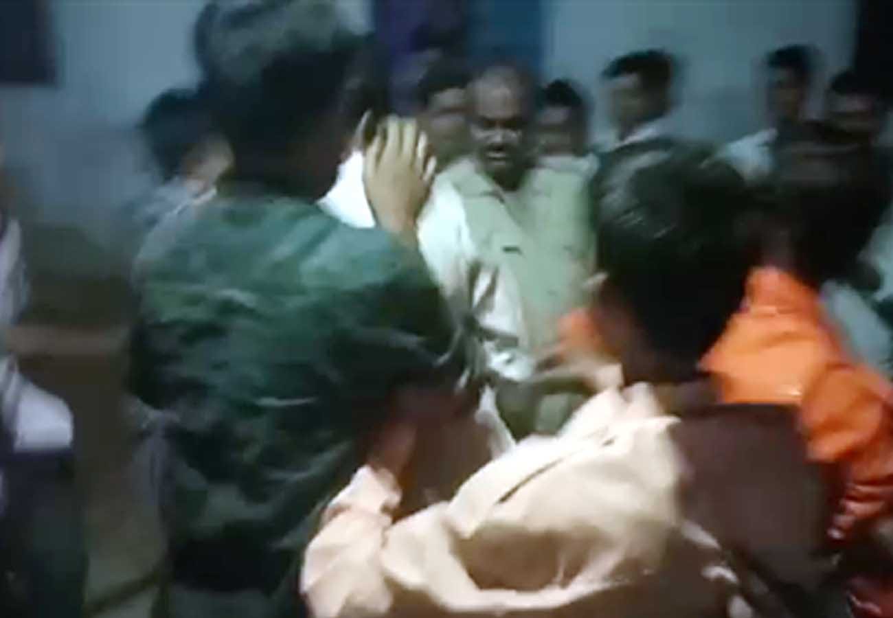 policeman beat police team in hardoi