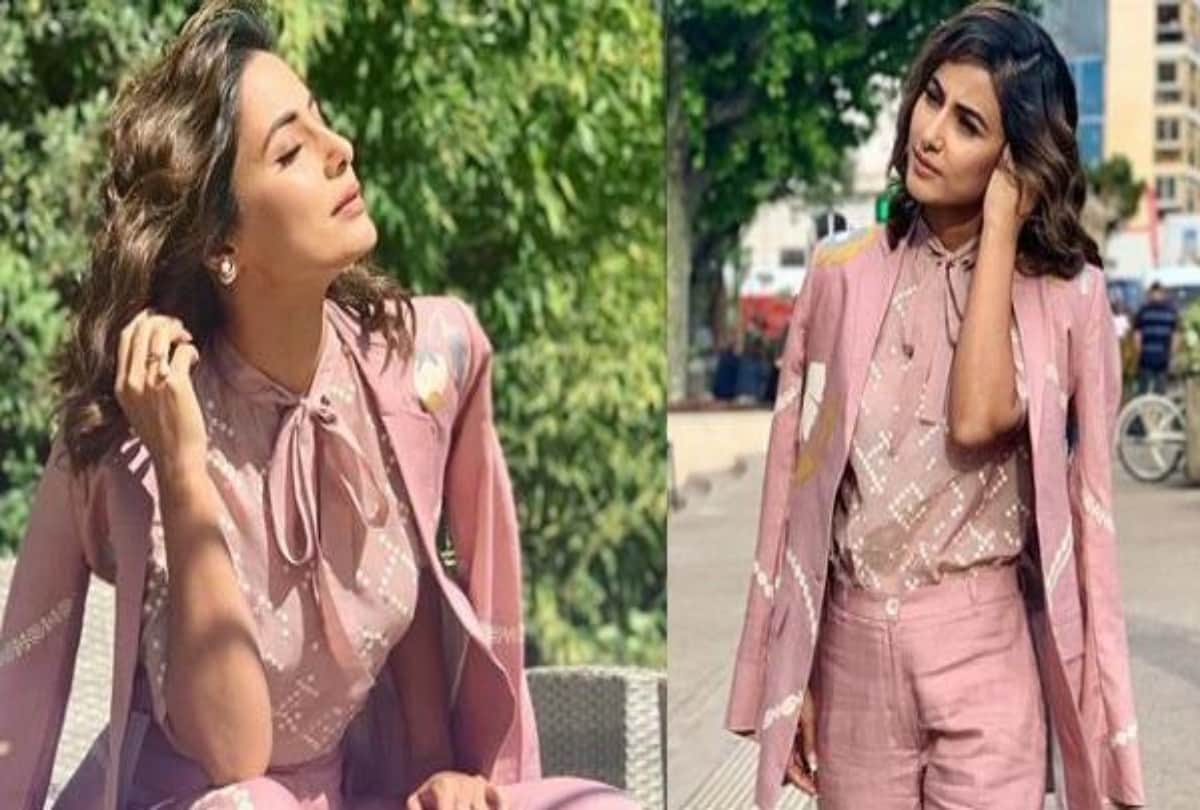 Cannes 2019:  Hina Khan First photos from Cannes look classy in pink pantsuit