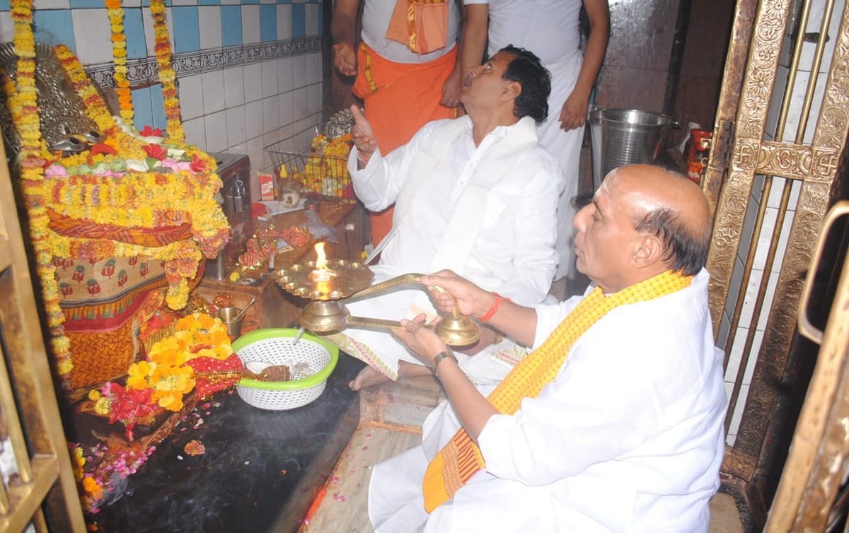 lok sabha elections 2019 home minister rajnath singh worship vindhyavasini temple mirzapur