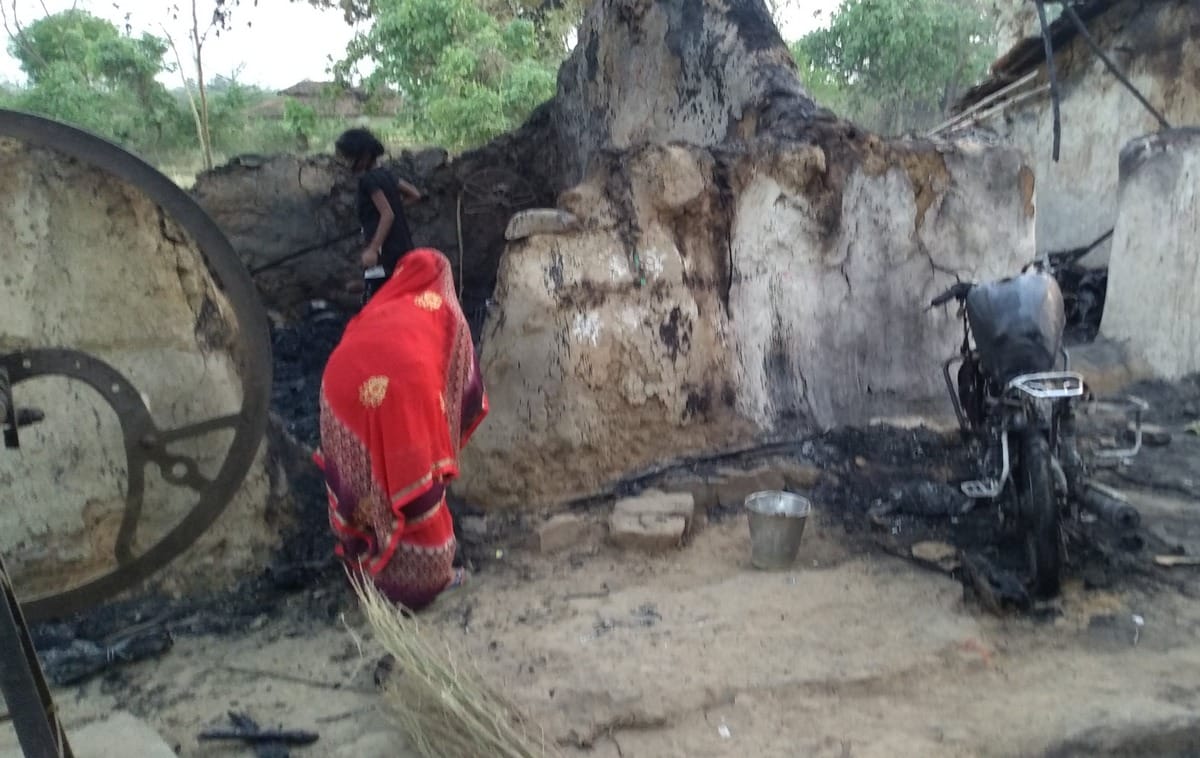 Groom house burn in fire and family forget bride in room in mirzapur