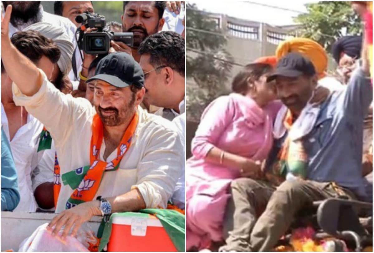 Sunny Deol first reaction on woman who kissed him during election campaigning