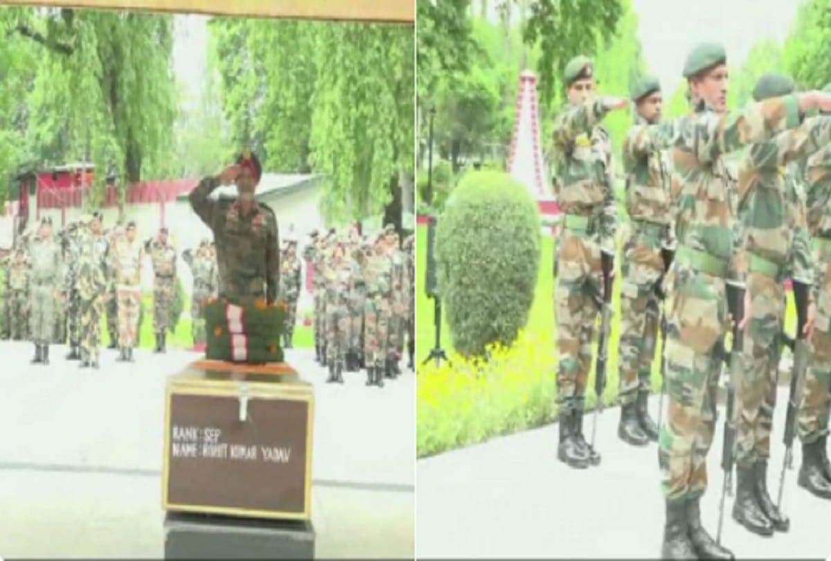 Army paid tribute to Late Sepoy Rohit Kumar Yadav who lost his life during ancounter at Shopian