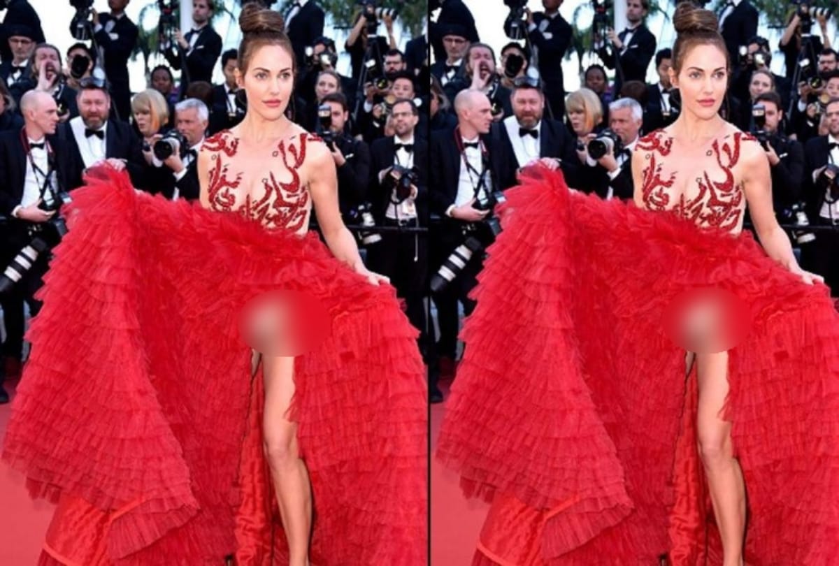 Cannes 2019 Turkish Actress Meryem suffers wardrobe malfunction