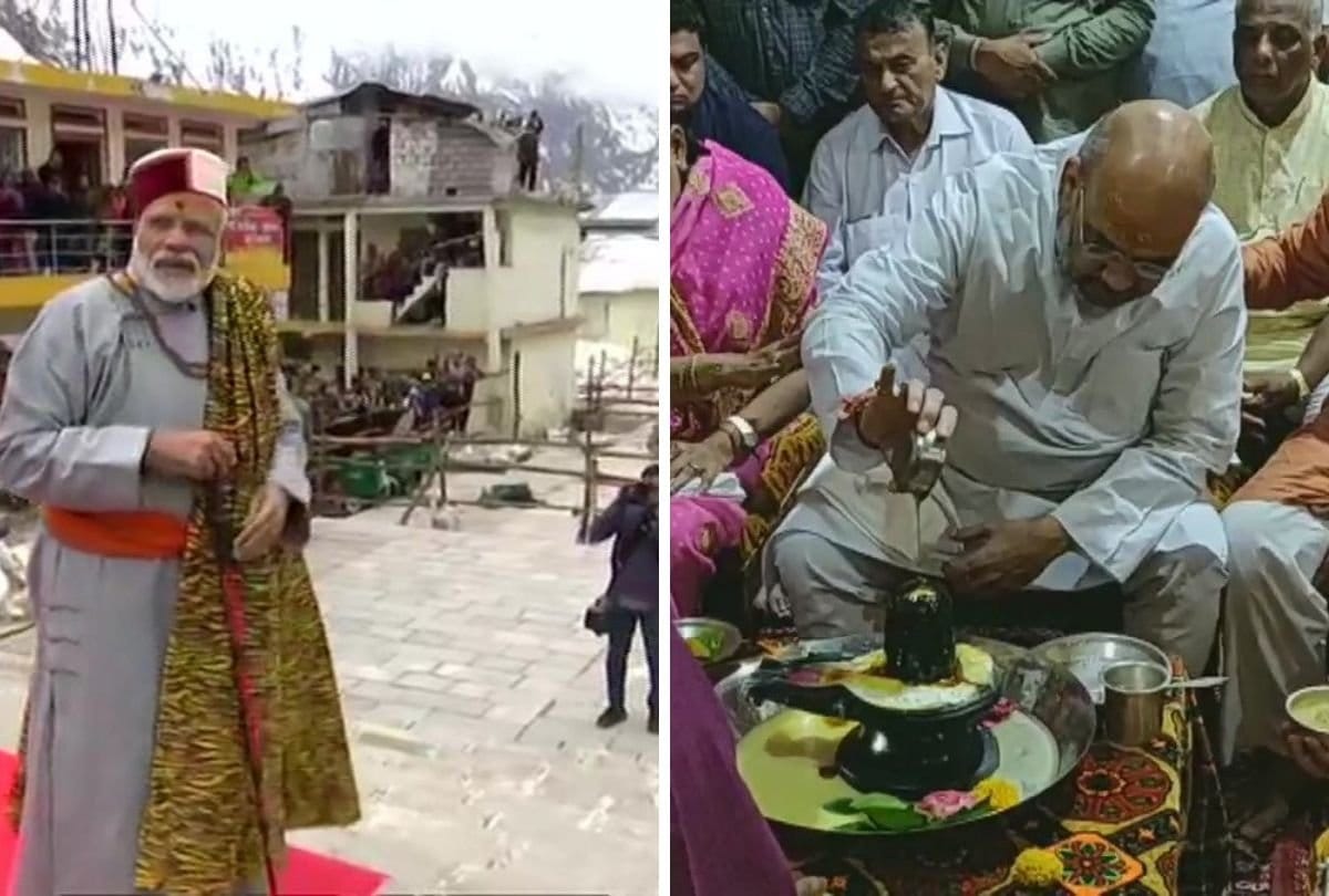 Lok sabha chunav 2019  PM Modi in  Kedarnath Amit Shah  offers prayers at Somnath Temple