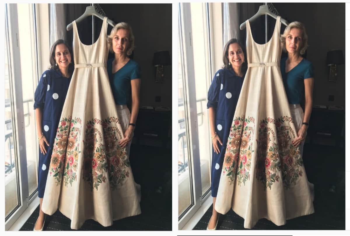 Cannes 2019: Melita Toscan red carpet dress is from Sabyasachi collection