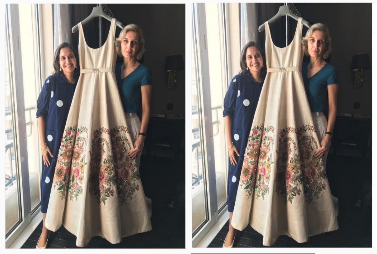 Cannes 2019: Melita Toscan red carpet dress is from Sabyasachi collection