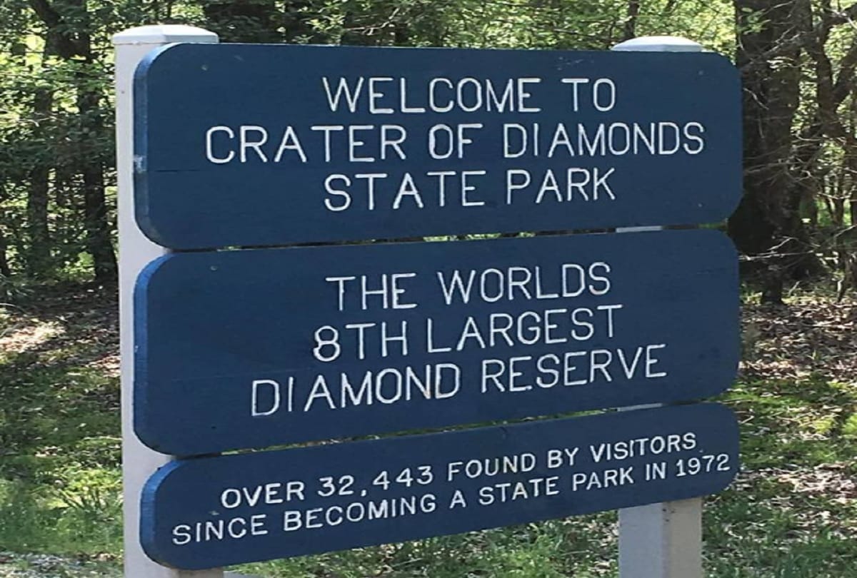 Crater of Diamonds mine where every people can search diamonds