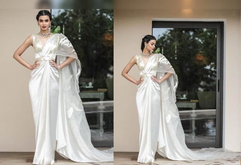 Cannes 2019: Diana Penty looks gorgeous in her white and gold silk saree