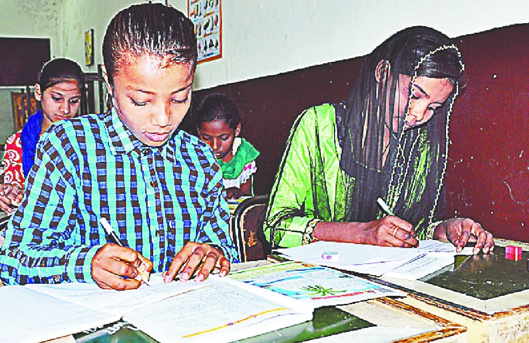 School running in temple premises, read with Pooja and Rasool